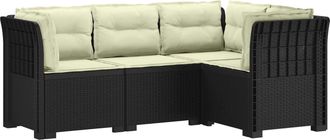 vidaXL Sof&aacute; De Jard&iacute;n Para 4 Personas Con Cojines Estilo Rattan Pp Vidaxl