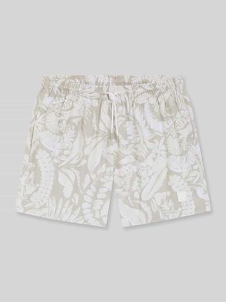 HUGO BOSS Regular Fit Badeshorts mit Allover-Muster Modell PIRANHA in Sand, Gr&ouml;&szlig;e XXL