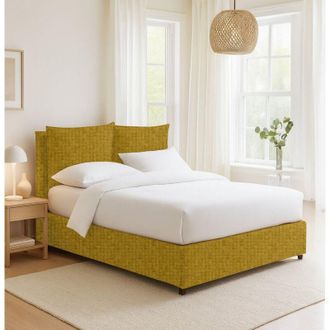 Dmora Cama Individual Penrith, Desenfundable, Hecho En Italia, Amarillo Ocre