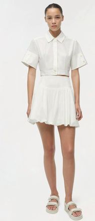 SIMKHAI Pippa Bubble Mini Skirt In White