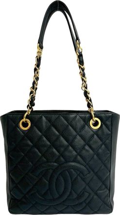 Chanel Black Grained Calfskin Handbag Tote Bag (Pre-Owned)