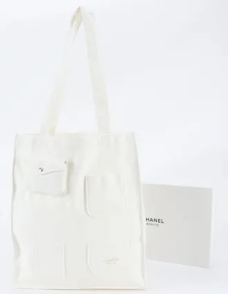 Chanel White Handbag Shoulder Bag Tote Bag (Pre-Owned)