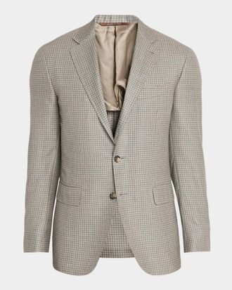 Canali Men & apos;s Kei Houndstooth Single-Breasted Sport Coat
