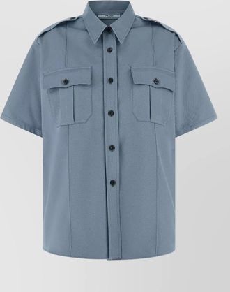 Prada cotton workwear shirt jacket pointed collar