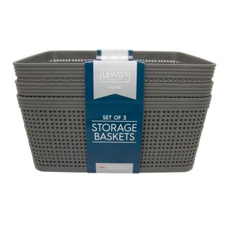 Lewis's Storage Basket Set wave Design - Set of 4 or 3 - Set of 3 | TJ Hughes
