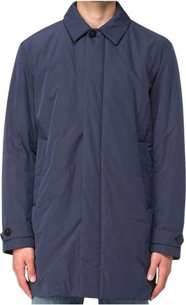 Woolrich Cappotto tinto in capo in Peac - Heren - Mantel - Blauw - XL - Jassen