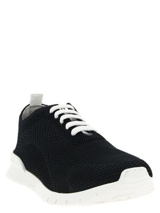 Kiton Textured Knit Sneaker - Black