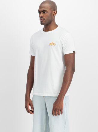 Alpha Industries T-Shirt ALPHA INDUSTRIES Puff Print Logo Backprint T-Shirt, Herren, Gr. XXL, weiss (wei&szlig;), Obermaterial: 100% Baumwolle, Shirts T-Shirt