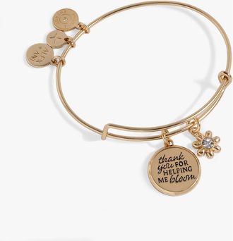 Alex and Ani Thank You For Helping Me Bloom Charm Bangle in Gold at Nordstrom