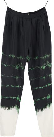 Stella McCartney Stella McCartney broek met tie-dye print in zwarte zijde