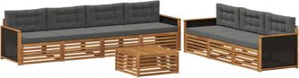 vidaXL Conjunto De Sof&aacute;s De Exterior 8 Uds. Natural Y Antracita Vidaxl
