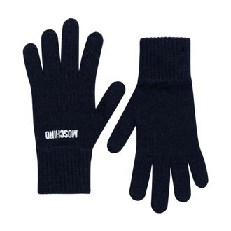 Moschino Gebreide handschoenen - Dames - Accessoires - Blauw - Maat: S/M Wol