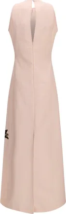 Crida Milano Womens Petunia Long Dress Cotton And Viscose Duchesse Rose-Brown Rose/brown