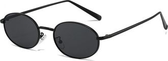 Generic Metal Women Small Frame Commuter Men Driver Sunglasses(Black)