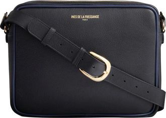 Ines De La Fressange Tassen, Dames, Zwart, ONE Size, Leer, Marcia Schoudertas L