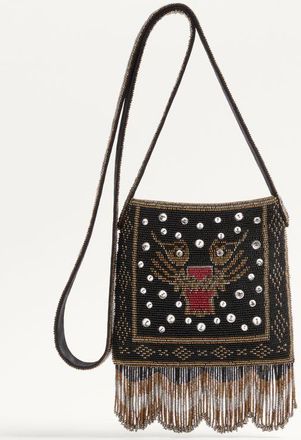 Valentino Garavani Valentino Garavani Nellc&ocirc;te Small Embroidered Shoulder Bag With Fringes