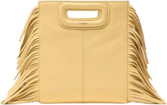 Maje Matte crackled leather M Mini bag in Pale Yellow at Nordstrom, Size Medium