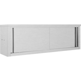 vidaXL Armadio da Cucina ad Ante Scorrevoli 150x40x50cm Acciaio Inox - Vidaxl