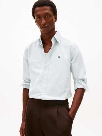 Tommy Hilfiger Langarmhemd TOMMY HILFIGER HERITAGE OXFORD STRIPE Regular Fit SHIRT, Herren, Gr. XXL, N-Gr, gr&uuml;n (nouveau gr&uuml;n, wei&szlig;), Web, Obermaterial: 100% Baumwol