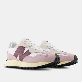 New Balance 327 Sneakers Womens Size 5.5 Pink White Suede Low Top Shoes TF3552