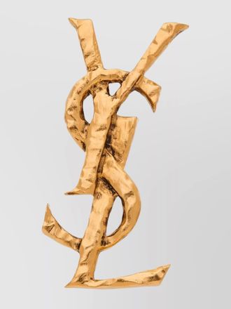 Saint Laurent textured metal cassandre single earring