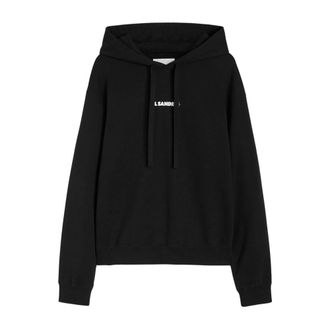 Jil Sander Hoodies & sweatvesten, Heren, Zwart, L, Katoen, Logo Sweatshirt
