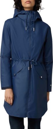 Soia & Kyo Sophie Hooded Waterproof Raincoat in Lapis at Nordstrom, Size X-Large