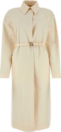 Fendi Ivory polyester blend overcoat