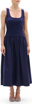 Hatley Mixed Media Midi Sundress in Patriot Blue at Nordstrom, Size X-Large
