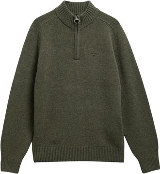 Barbour Newtown Half-Zip Jumper - Heren - Coltruien - Groen - L - Wol - Truien & Vesten