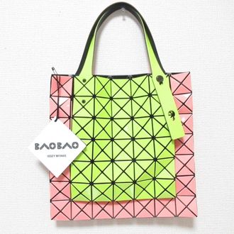 Issey Miyake Pink Yellow Handbag Tote Bag (Pre-Owned)