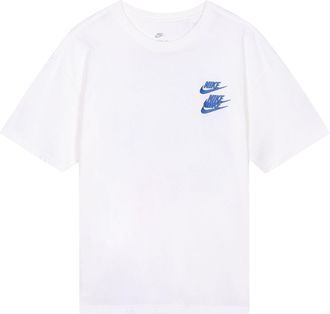 Nike Mens Nike Sportswear Around The World Subject Embroidered Alphabet Logo Ribbed Round Neck Short Sleeve White T-Shirt DR1210-100