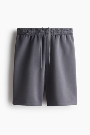 H&M Interlock-Shorts in Relaxed Fit - Dunkelgrau