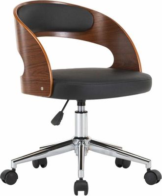 vidaXL Vidaxl - Silla de comedor giratoria madera curvada cuero sintético negro