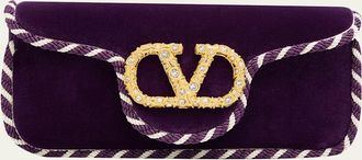 Valentino Garavani Loco VLOGO Velvet Clutch Bag