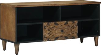 vidaXL Mueble De Tv Marr&oacute;n 100 X 33 X 46 Cm Madera De Mango Maciza Vidaxl