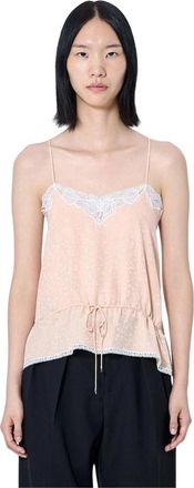 Chlo&eacute; Camisole Top met kanten rand - Dames - Blouses - Roze - S - Leer - Overhemden