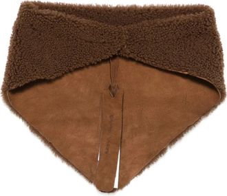 Salvatore Santoro Accessoires, Dames, Bruin, ONE Size, Suède, Schapenvacht Afgezette Suède Sjaal