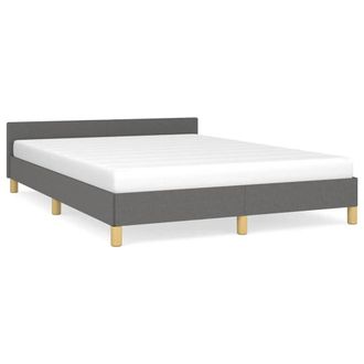 Berkfield Home Bed Frame with Headboard Dark Grey 180x200cm Super King Fabric