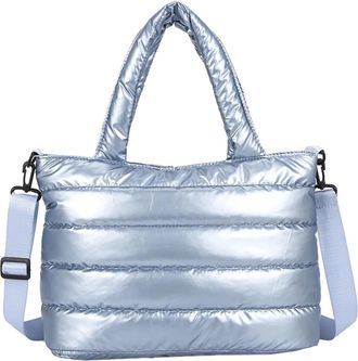 Generic Women Winter Handbags Mobile Space Glossy Female Down Bags Cotton-padded Jacket Shoulder Handbag Cheap Items 2025 Christmas(BLUE)
