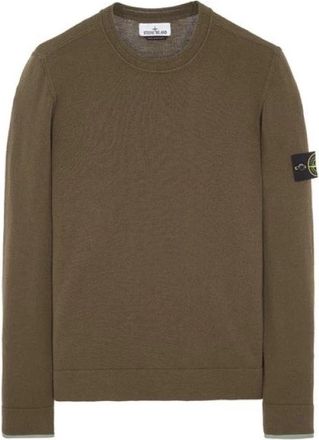 Stone Island Round-neck Truien - Heren - Ronde hals truien - Groen - L - Wol - Truien & Vesten