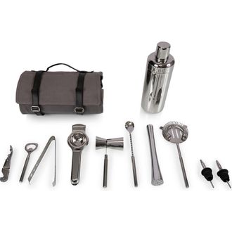 Picnic Time Barkeep Roll Up 12-Piece Bar Tool Set in Gray at Nordstrom Rack