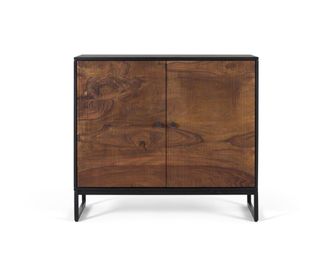 Giner&Colomer Consola de madera de palisandro y patas de metal marr&oacute;n