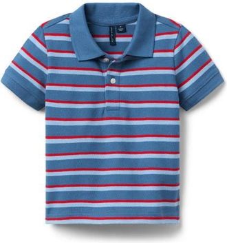 Janie and Jack The Classic Striped Pique Polo in Blue at Nordstrom, Size 18-24M