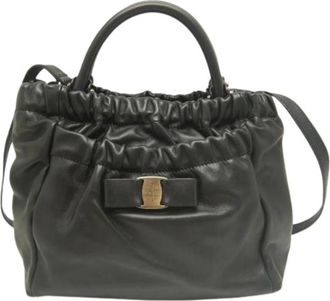 Ferragamo Pre-owned Vara Handtas - Dames - Vintage Handtas - Zwart - ONE Size - Leer - Vintage