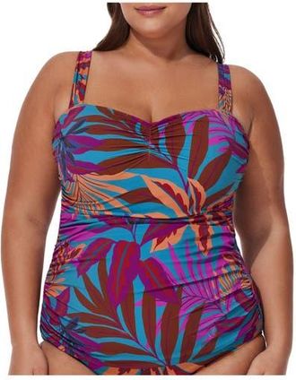Gottex Plantopia Plus Size Tankini Top in Multi-Teal at Nordstrom, Size 22