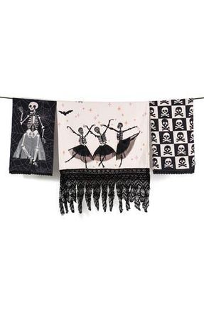 Tiramisu The Elegantly Eerie Set of 3 Cotton Tea Towels in Black at Nordstrom Rack