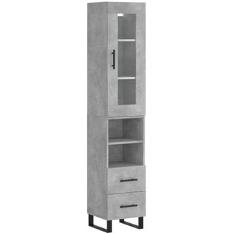 vidaXL Credenza Grigio Cemento 34,5x34x180 cm in Legno Multistrato - Vidaxl