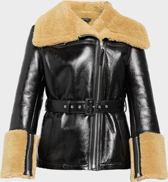 Mackage Eileen Shearling and Leather Moto Jacket