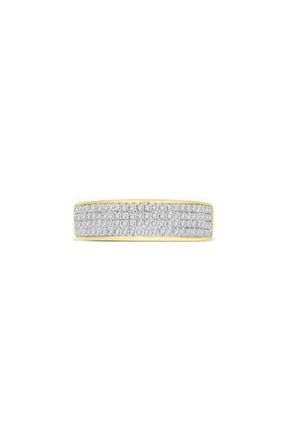 LuvMyJewelry Tessera 10K Gold Pav&eacute; Diamond Band Ring in 10K Yellow Gold at Nordstrom Rack, Size 12